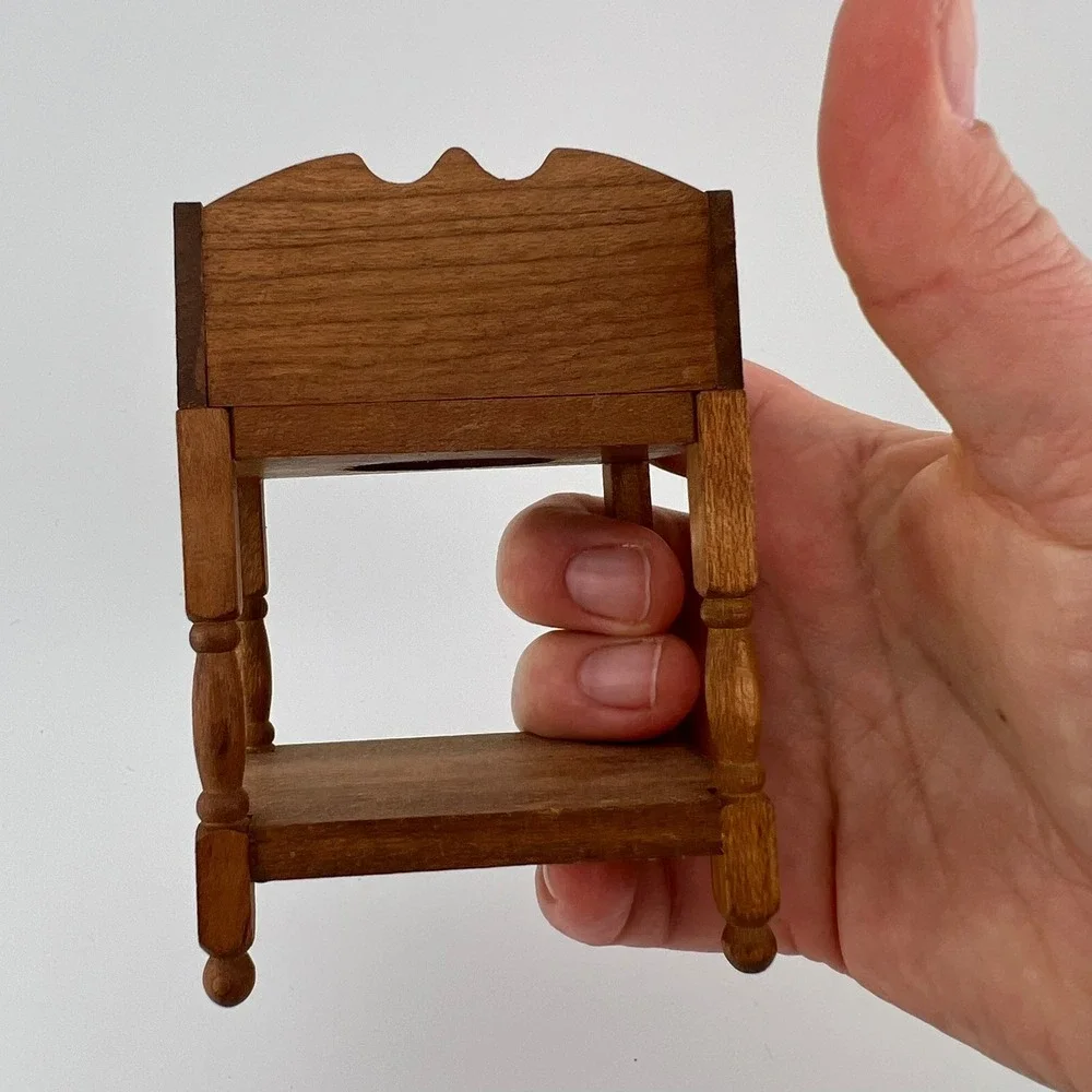 Vintage Dollhouse Miniature Wooden Wash Stand Chamber Pot Table‎ Reeve 1972